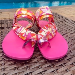 Never worn classic Pucci scarf style - Emilio Pucci flat Sandals size 10.5